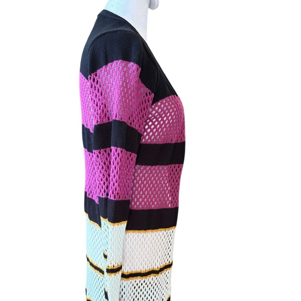 Boston Proper Crochet Knit Open Front Cardigan Sweater Duster Womans Small - Picture 4 of 9